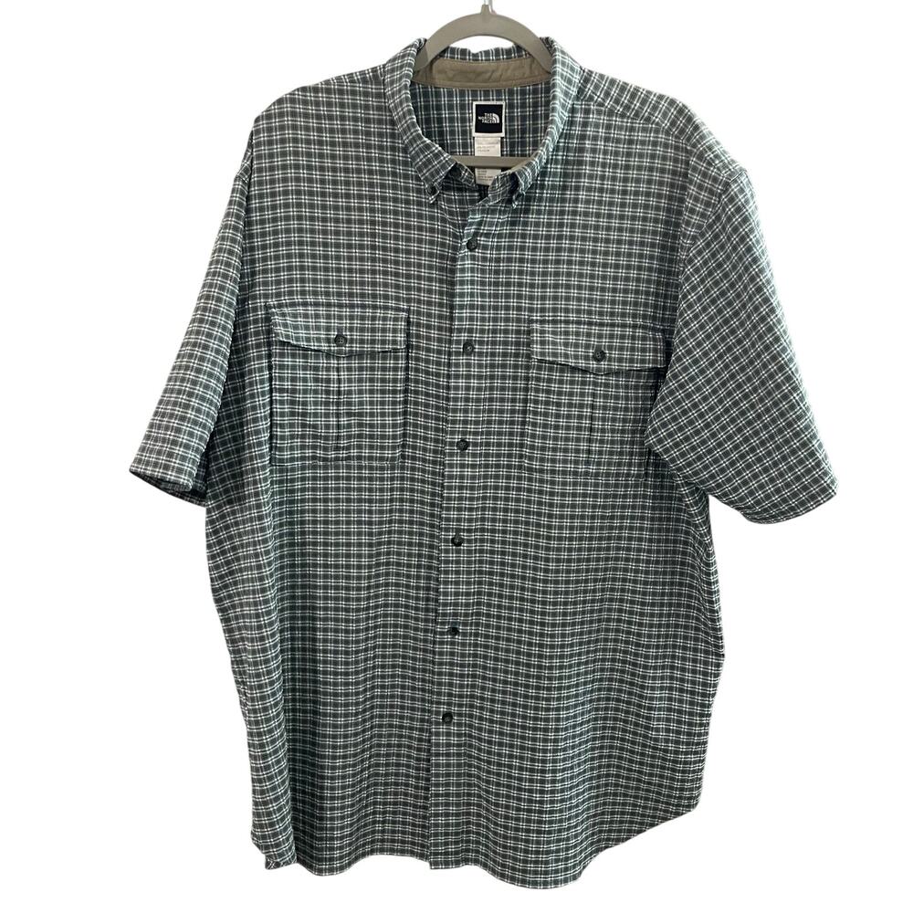 The North Face Men’s Plaid Seersucker Short Sleeve Button Down Shirt XL Gorpcore